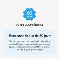 Essai sans risque de 60 jours : remboursement intégral même flacon entamé, sans question posée